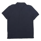 CALVIN KLEIN Mens Navy Blue Short Sleeve Plain Polo Shirt L Cotton Casual