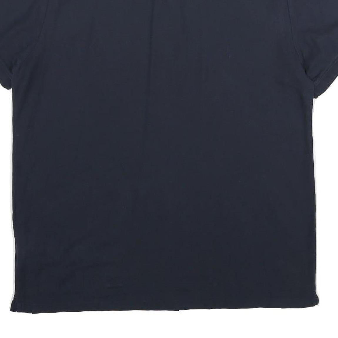 CALVIN KLEIN Mens Navy Blue Short Sleeve Plain Polo Shirt L Cotton Casual