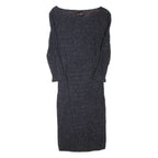 PHASE EIGHT Belted Womens Bodycon Dress Grey Long Sleeve Knee Length L