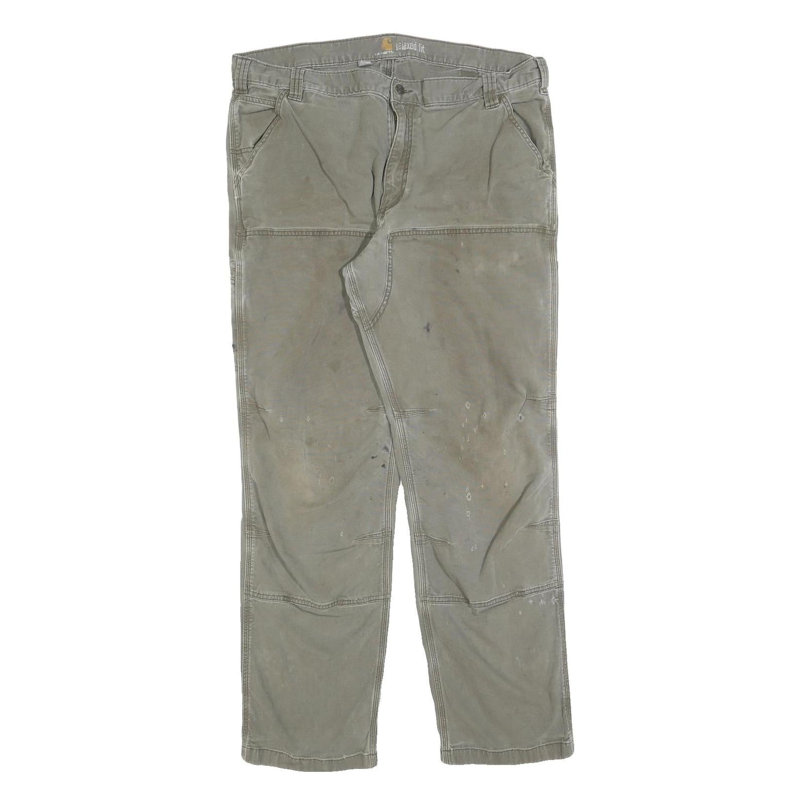 CARHARTT Mens Cotton Blend Relaxed Fit W40 L34 Workwear Trousers Zip Closure