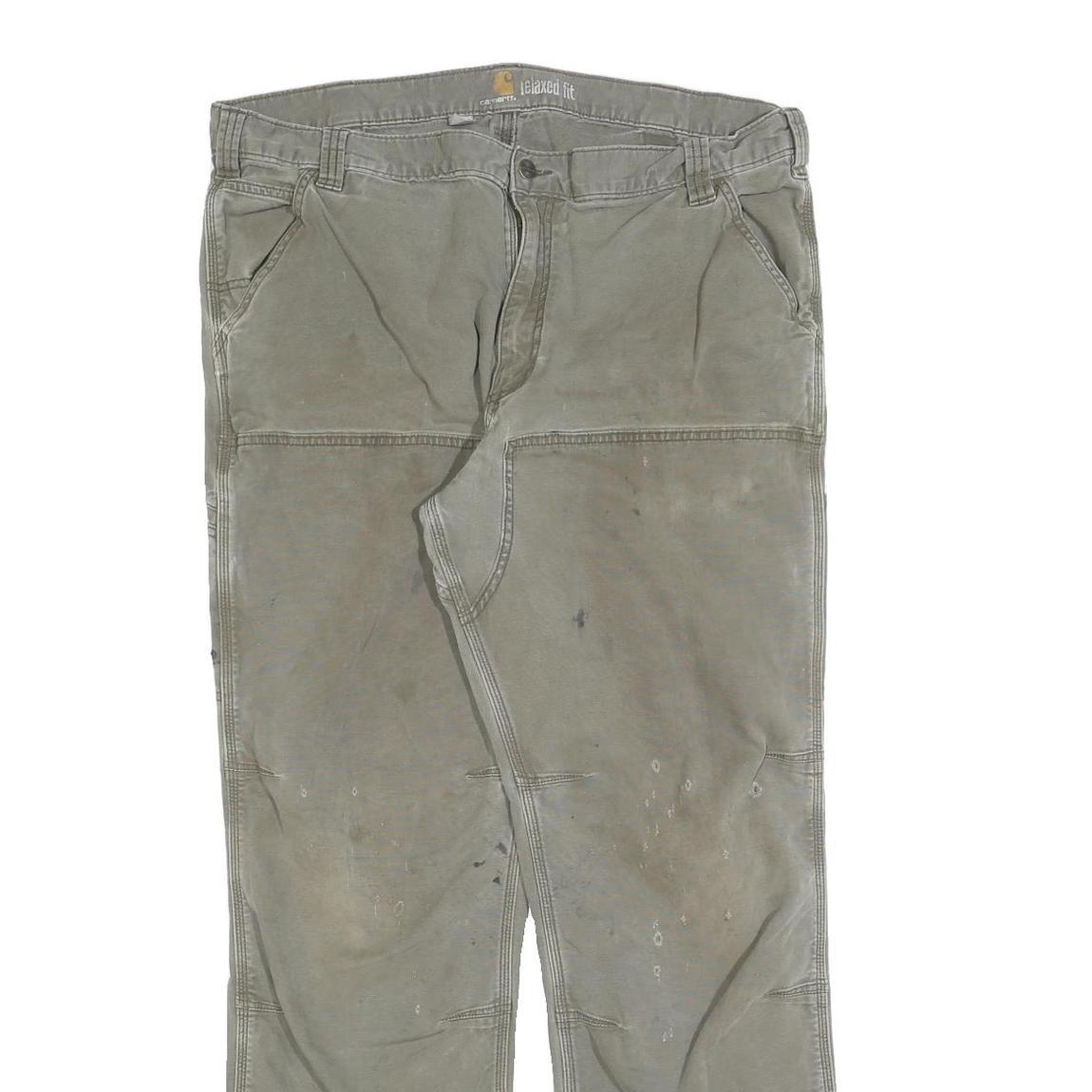 CARHARTT Mens Cotton Blend Relaxed Fit W40 L34 Workwear Trousers Zip Closure