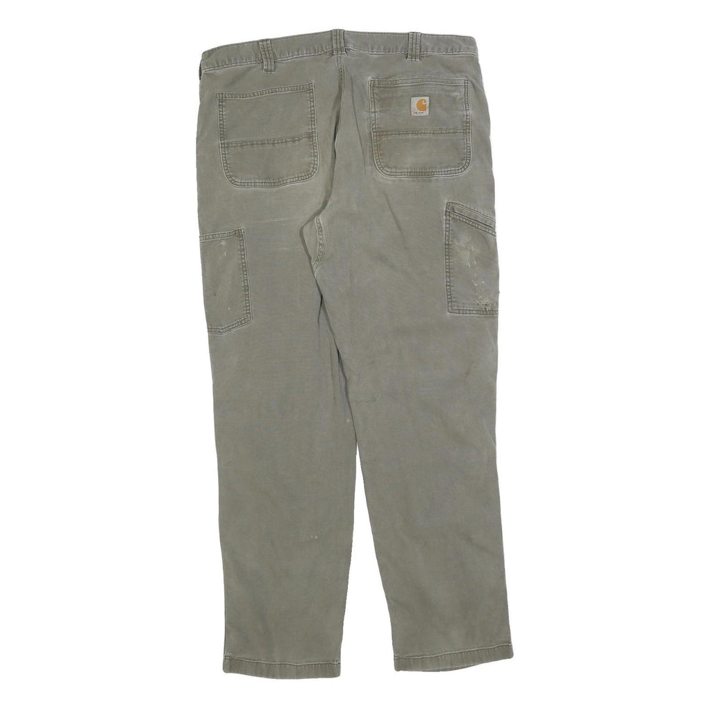 CARHARTT Mens Cotton Blend Relaxed Fit W40 L34 Workwear Trousers Zip Closure