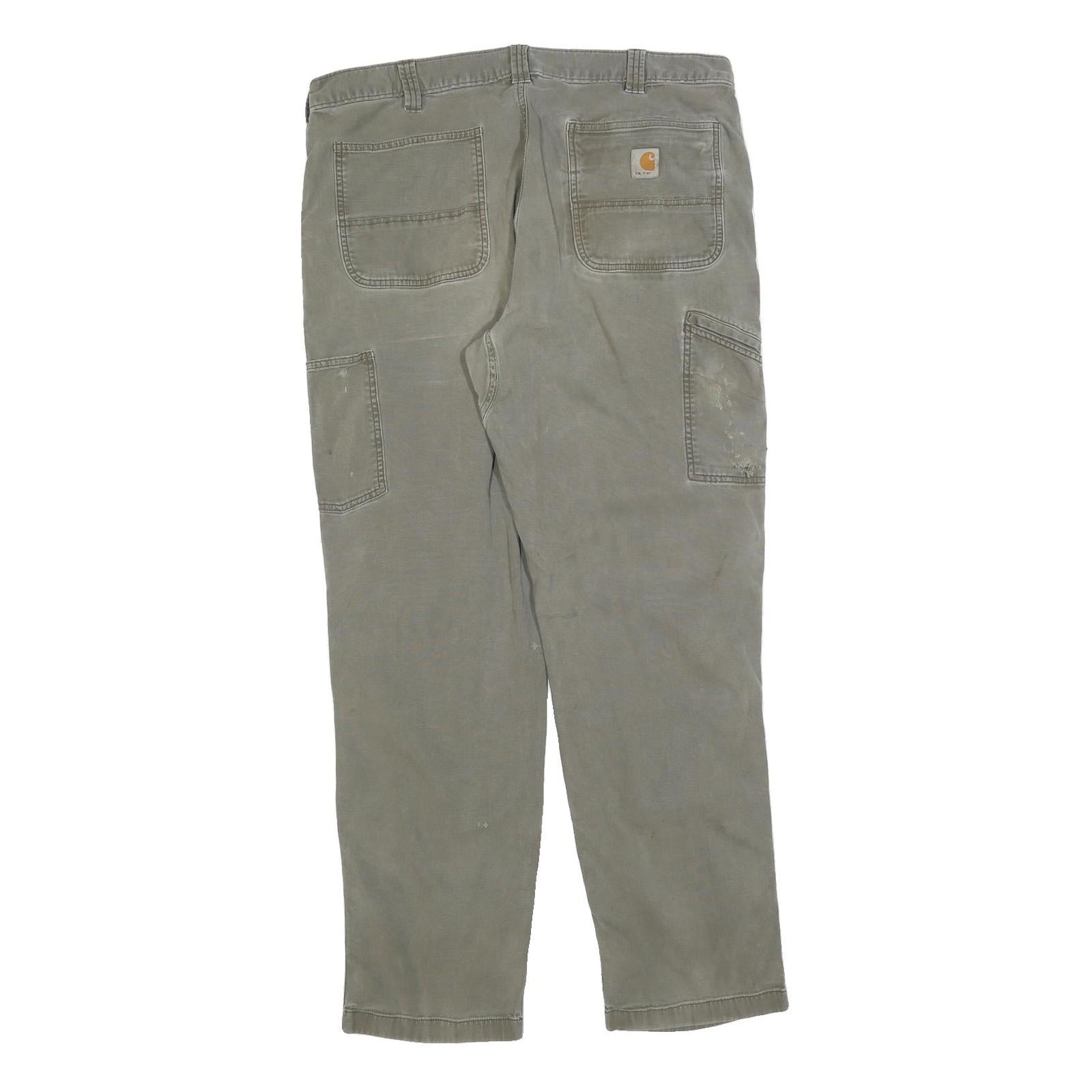 CARHARTT Mens Cotton Blend Relaxed Fit W40 L34 Workwear Trousers Zip Closure