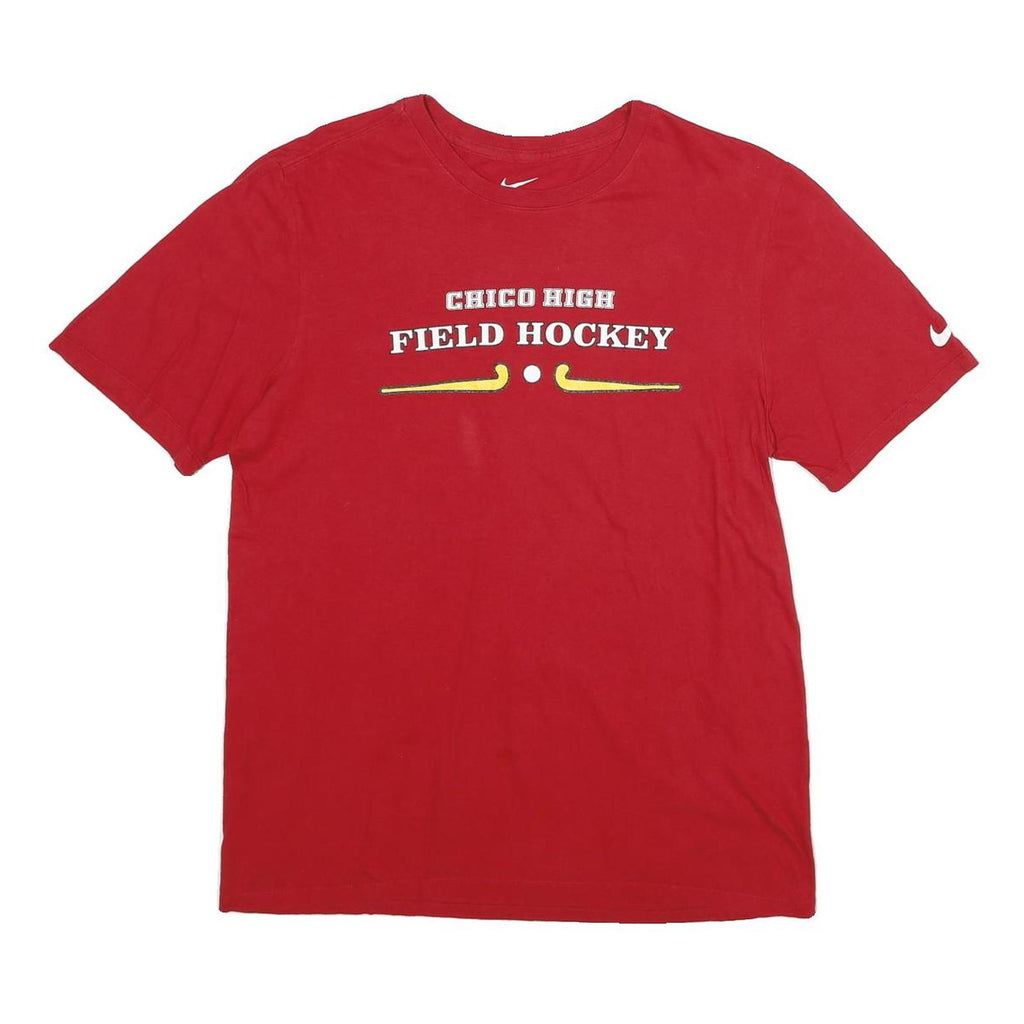 NIKE Mens Red Chico High Field Hockey Graphic T-Shirt M Short Sleeve Crew Neck