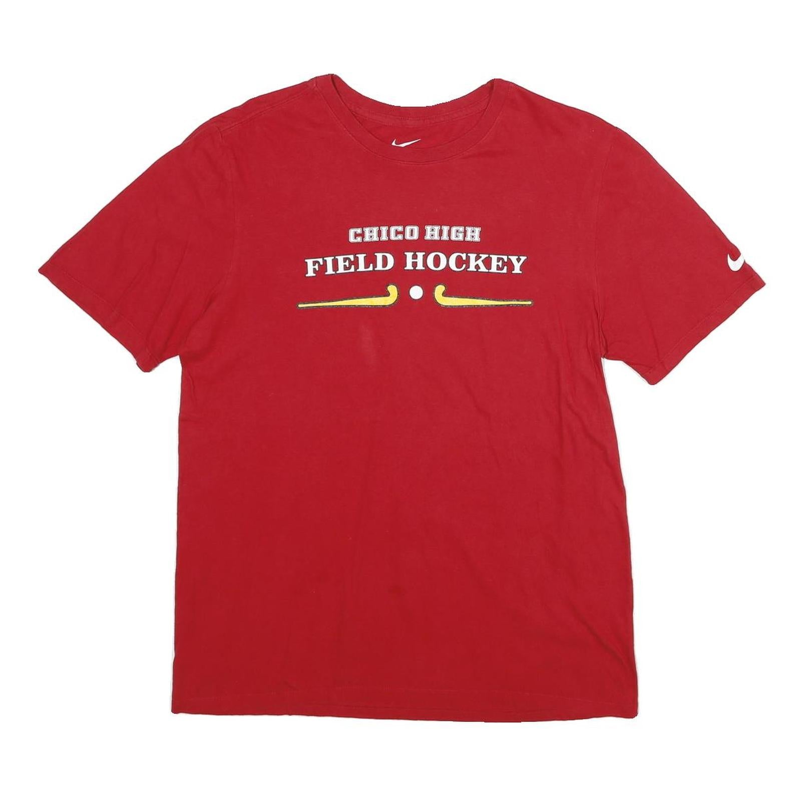 NIKE Mens Red Chico High Field Hockey Graphic T-Shirt M Short Sleeve Crew Neck