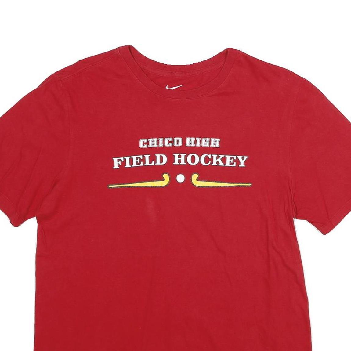 NIKE Mens Red Chico High Field Hockey Graphic T-Shirt M Short Sleeve Crew Neck