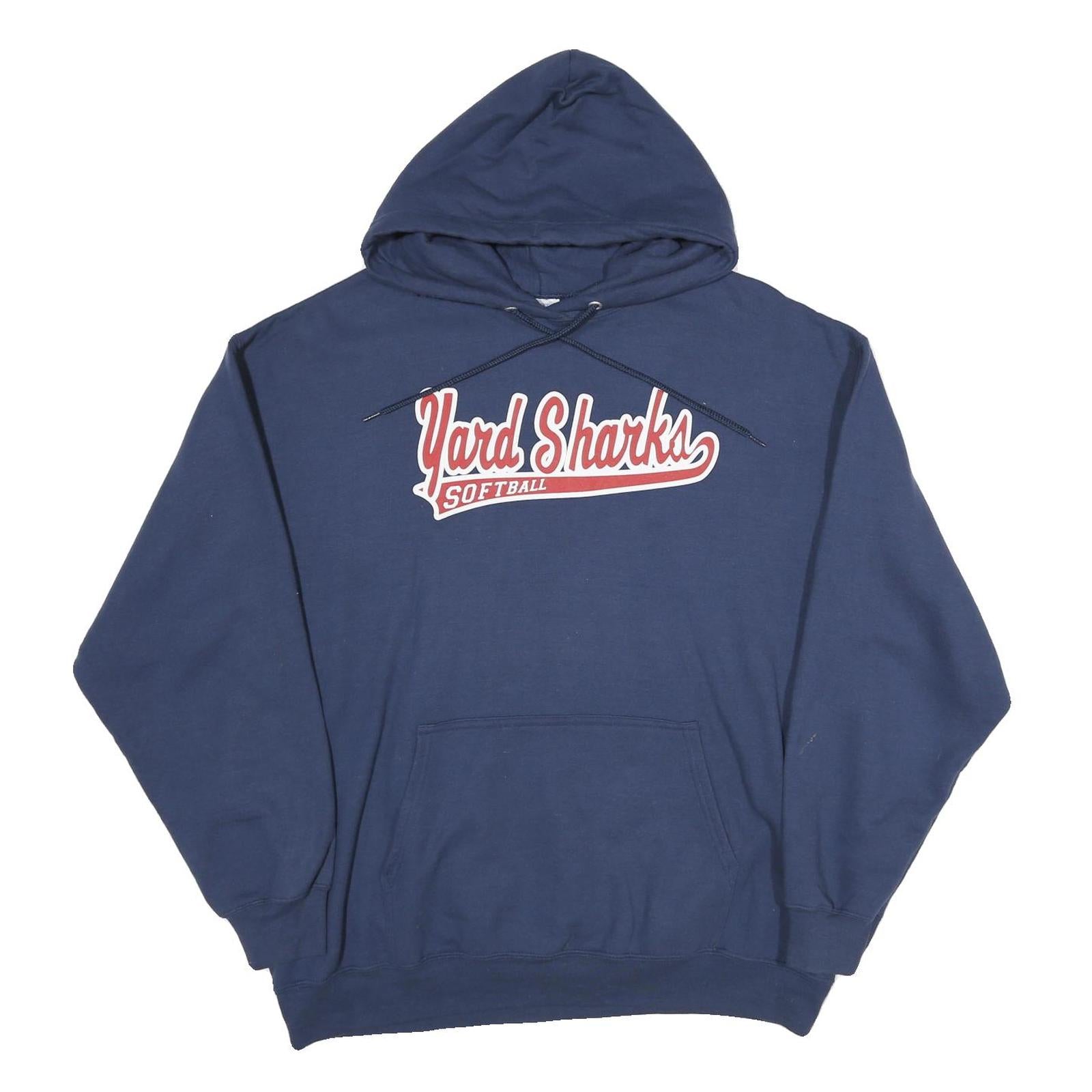 PORT & COMPANY Mens Blue Yard Sharks Softball Pullover Hoodie XL Sportswear