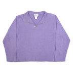 PENDLETON Petite Womens Jumper Purple 1/4 Zip Tight Knit L