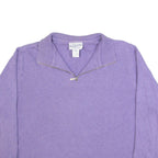 PENDLETON Petite Womens Jumper Purple 1/4 Zip Tight Knit L