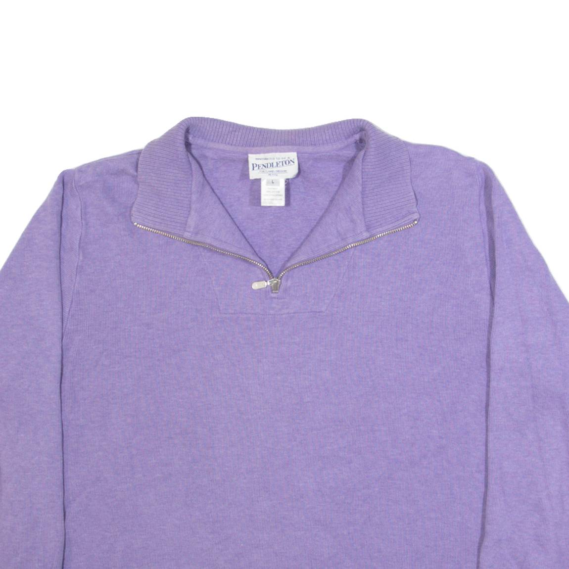 PENDLETON Petite Womens Jumper Purple 1/4 Zip Tight Knit L