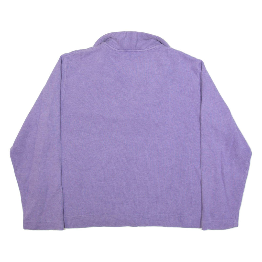 PENDLETON Petite Womens Jumper Purple 1/4 Zip Tight Knit L