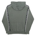 KAPPA Mens Grey Hoodie S Logo Tape Detail Cotton Blend Pullover Casual