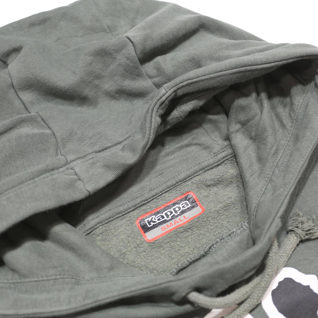 KAPPA Mens Grey Hoodie S Logo Tape Detail Cotton Blend Pullover Casual
