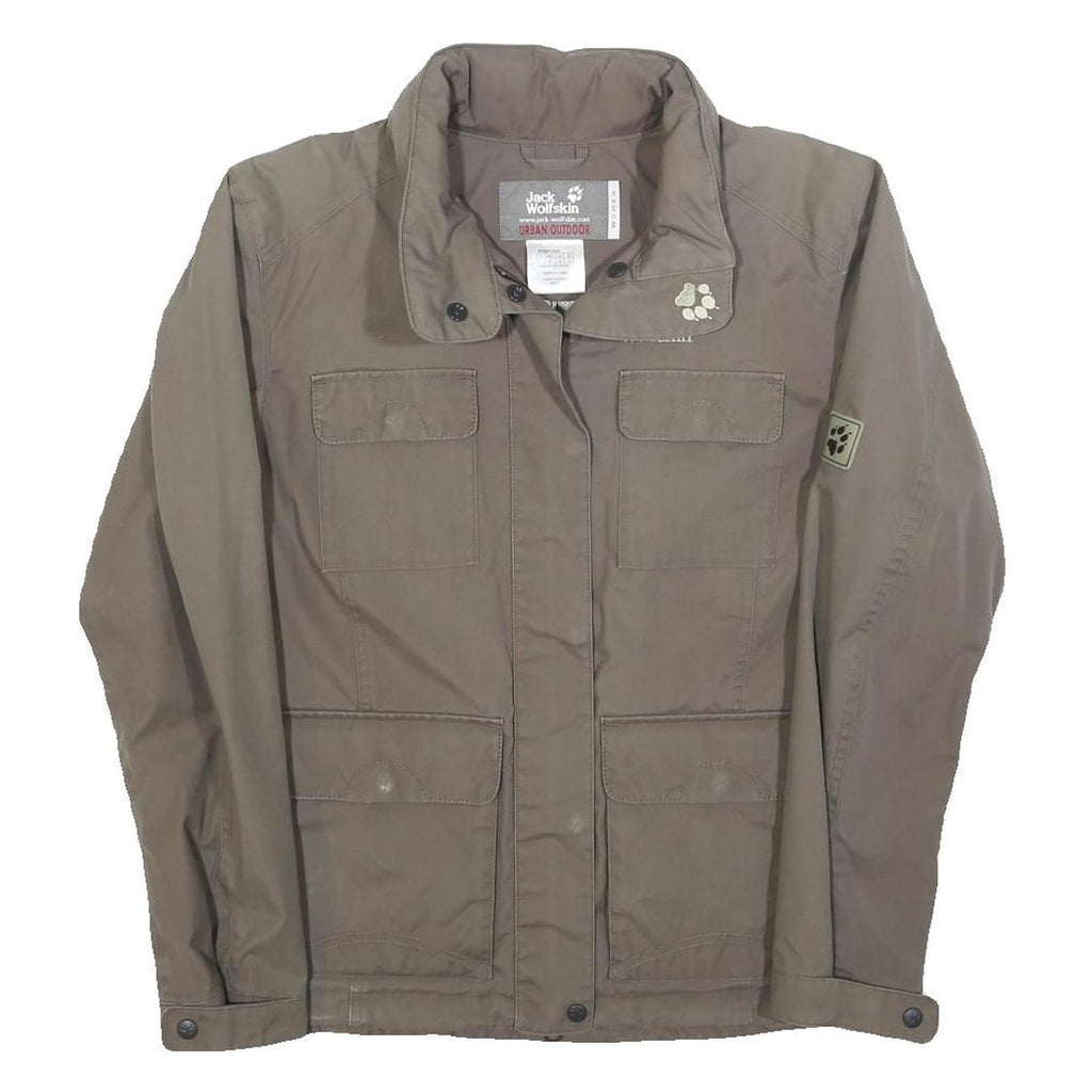 JACK WOLFSKIN Womens Beige Cotton Blend Jacket Zip UK 10 Casual Outdoor