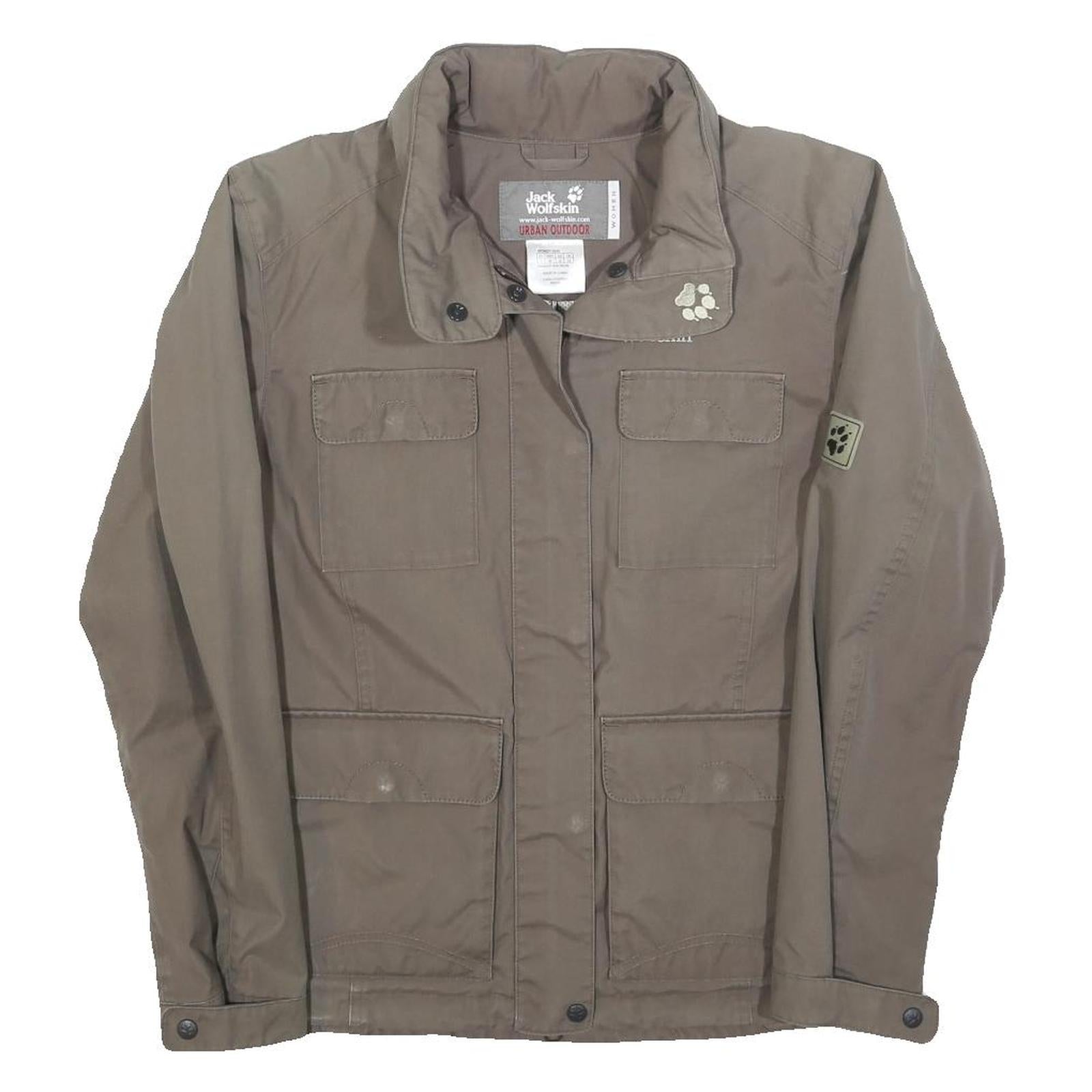 JACK WOLFSKIN Womens Beige Cotton Blend Jacket Zip UK 10 Casual Outdoor