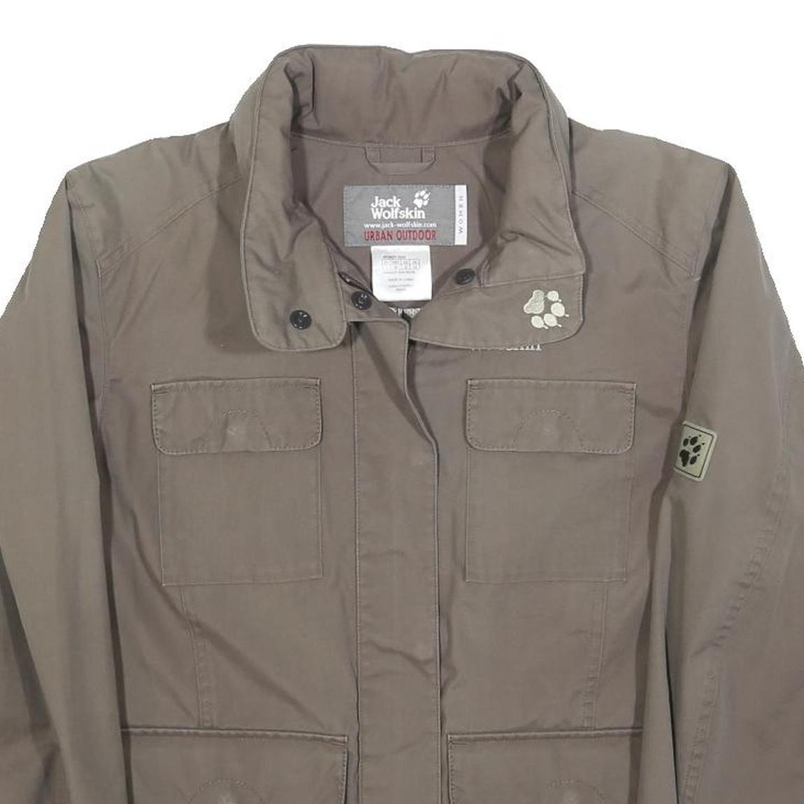 JACK WOLFSKIN Womens Beige Cotton Blend Jacket Zip UK 10 Casual Outdoor