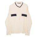 ZARA Womens Blouse Beige Long Sleeve XL