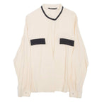 ZARA Womens Blouse Beige Long Sleeve XL