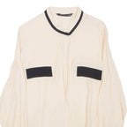 ZARA Womens Blouse Beige Long Sleeve XL