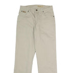 WRANGLER Mens Relaxed Beige Cotton Blend Trousers W30 L29 Zip Closure