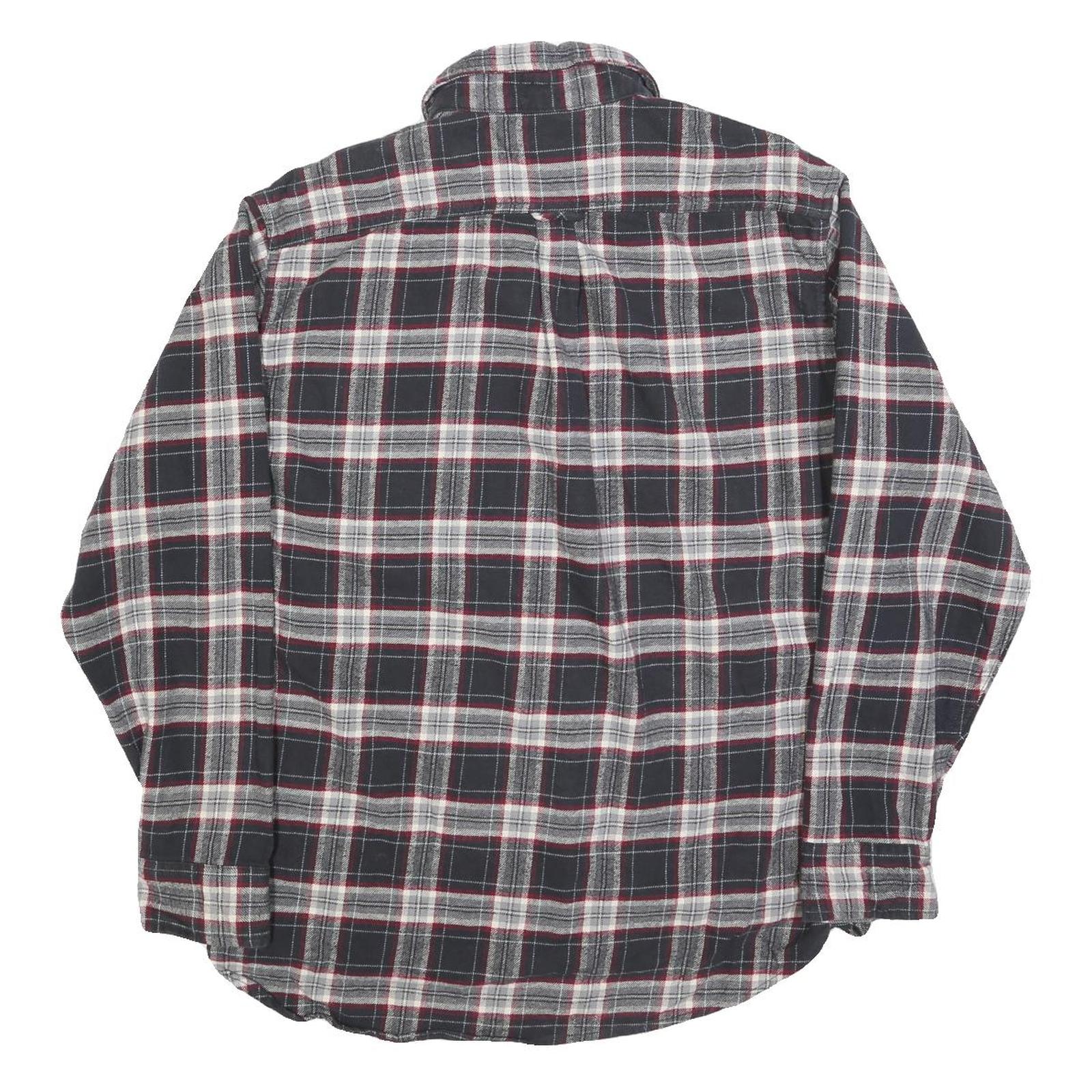 JACHS Mens Black & White Check Shirt L Long Sleeve Cotton Blend Casual