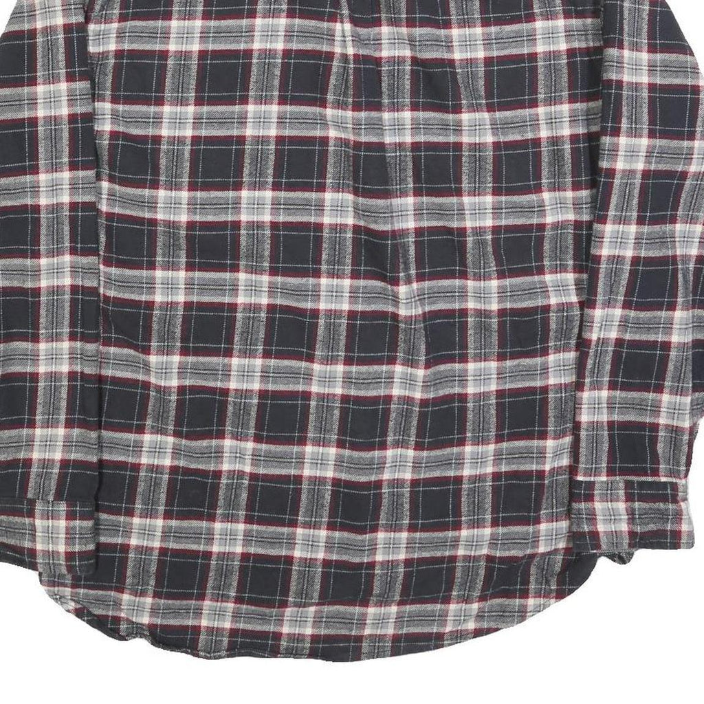 JACHS Mens Black & White Check Shirt L Long Sleeve Cotton Blend Casual