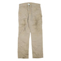 CARHARTT Mens Cotton Blend Beige Regular Fit Straight Leg Trousers W36 L34