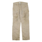 CARHARTT Mens Cotton Blend Beige Regular Fit Straight Leg Trousers W36 L34