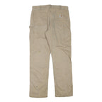 CARHARTT Mens Cotton Blend Beige Regular Fit Straight Leg Trousers W36 L34