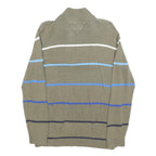 TOMMY HILFIGER Boys Beige & Blue Patterned Pullover V-Neck Basic Knit XL Cotton
