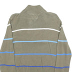 TOMMY HILFIGER Boys Beige & Blue Patterned Pullover V-Neck Basic Knit XL Cotton