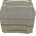 TOMMY HILFIGER Boys Beige & Blue Patterned Pullover V-Neck Basic Knit XL Cotton
