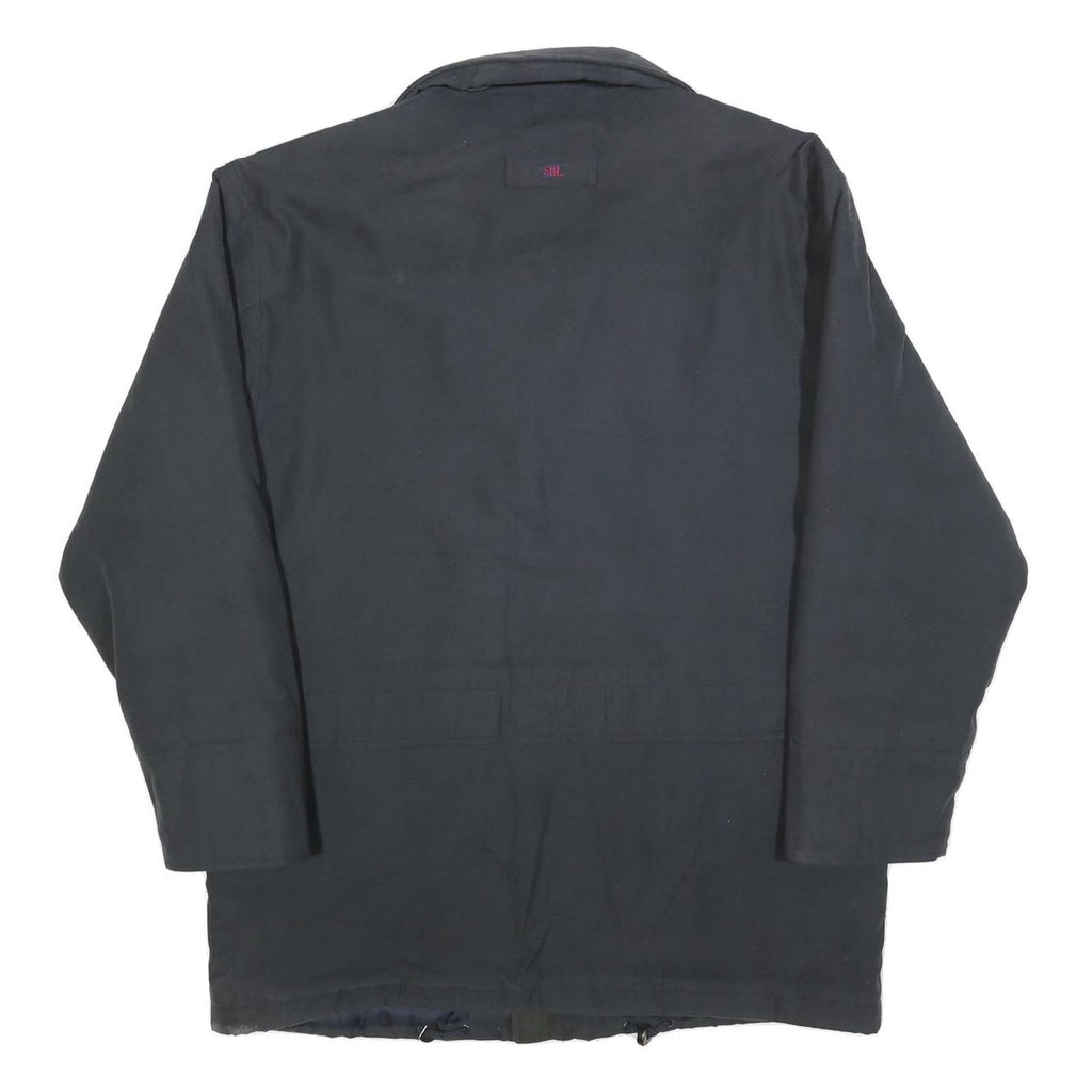 SBL Mens Black Windbreaker Jacket L Cotton Blend Zip Casual Outerwear