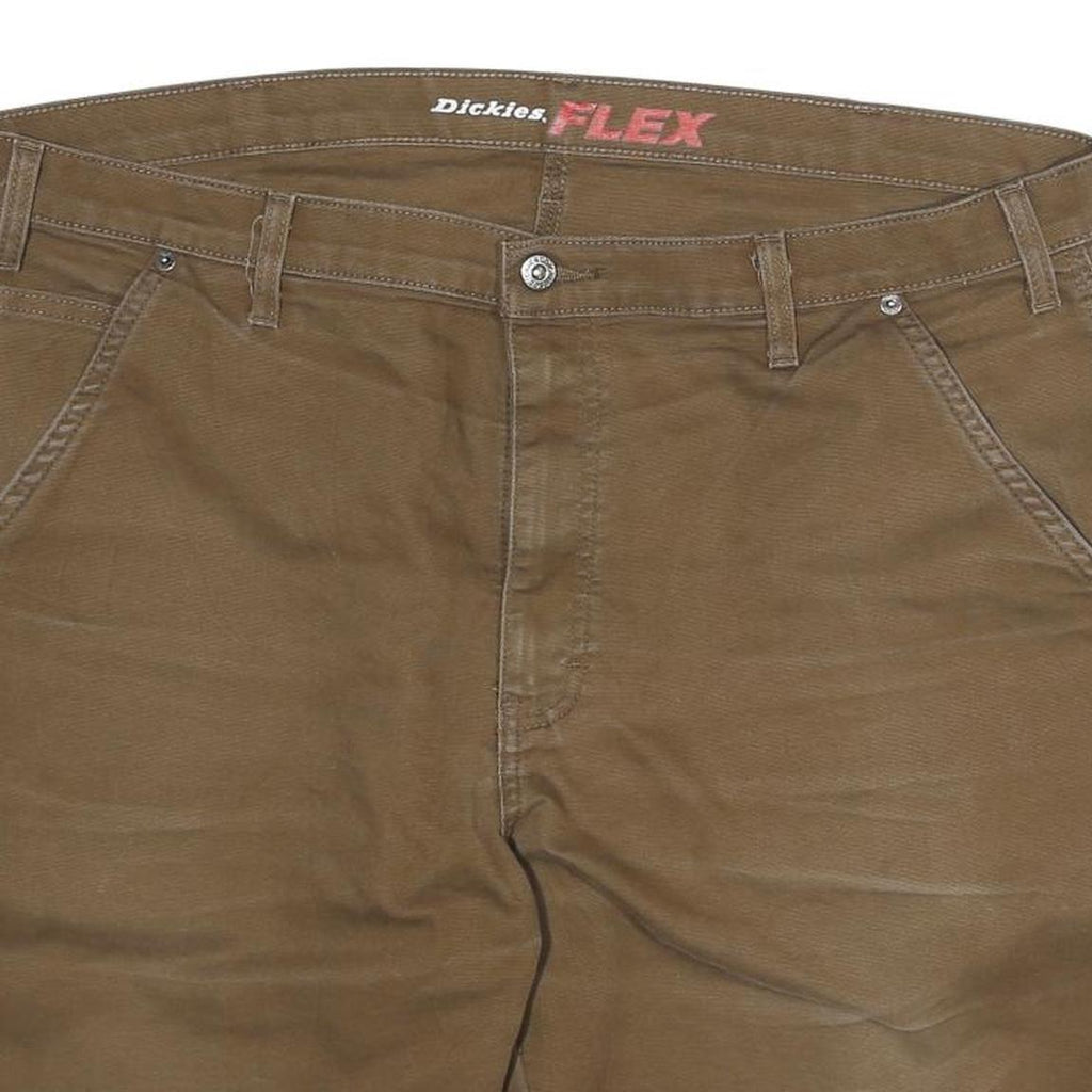 DICKIES Mens Shorts Brown Cargo Cotton Blend 2XL W40 Flex Workwear