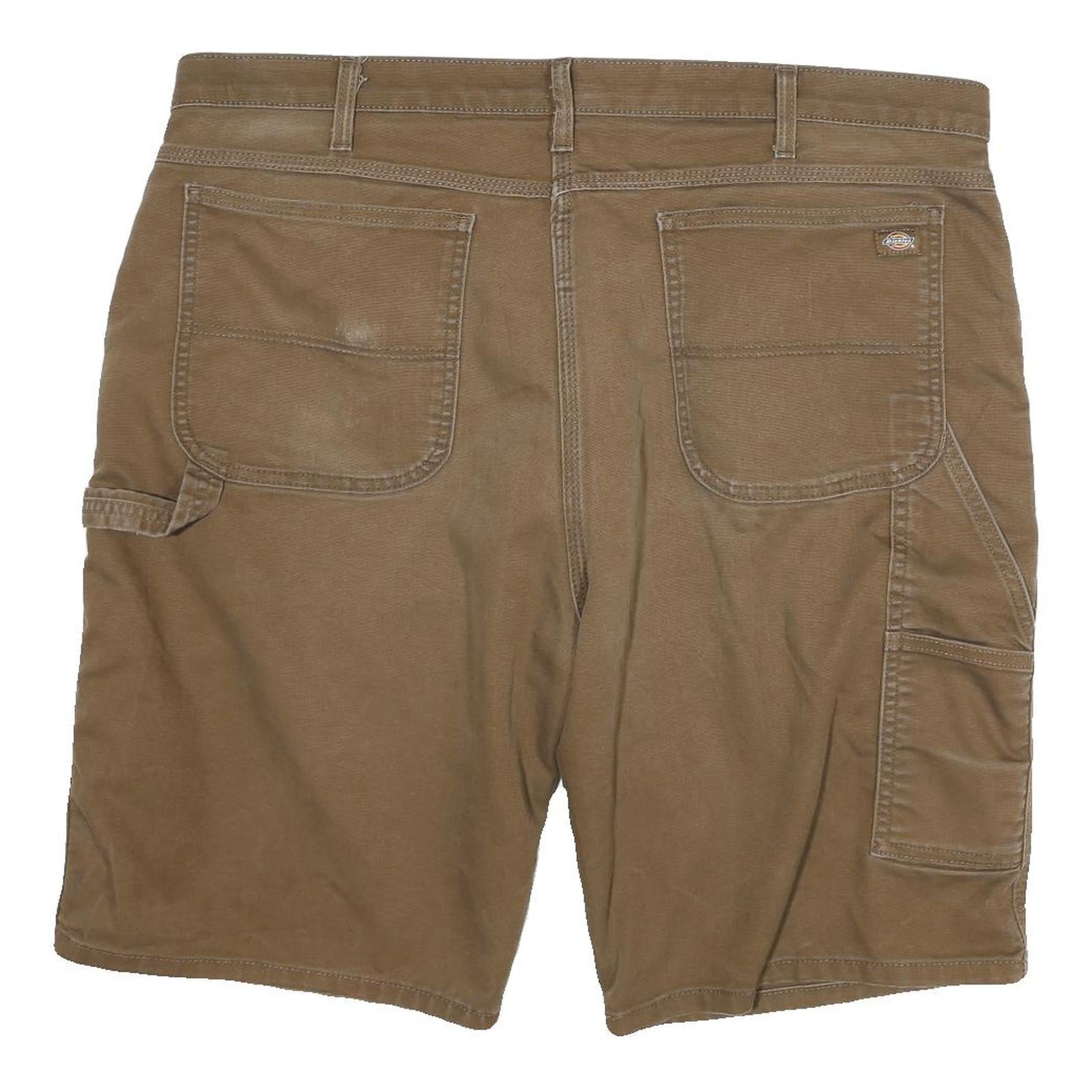 DICKIES Mens Shorts Brown Cargo Cotton Blend 2XL W40 Flex Workwear