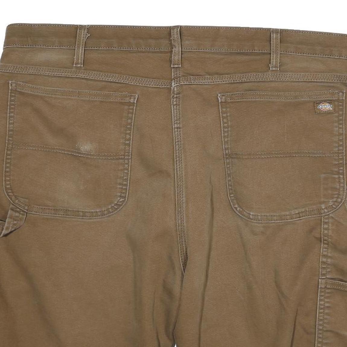 DICKIES Mens Shorts Brown Cargo Cotton Blend 2XL W40 Flex Workwear