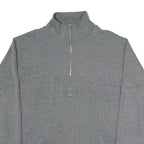 COSMOS JEANS Mens Grey 1/4 Zip Sweatshirt XL Cotton Blend Comfortable Casual