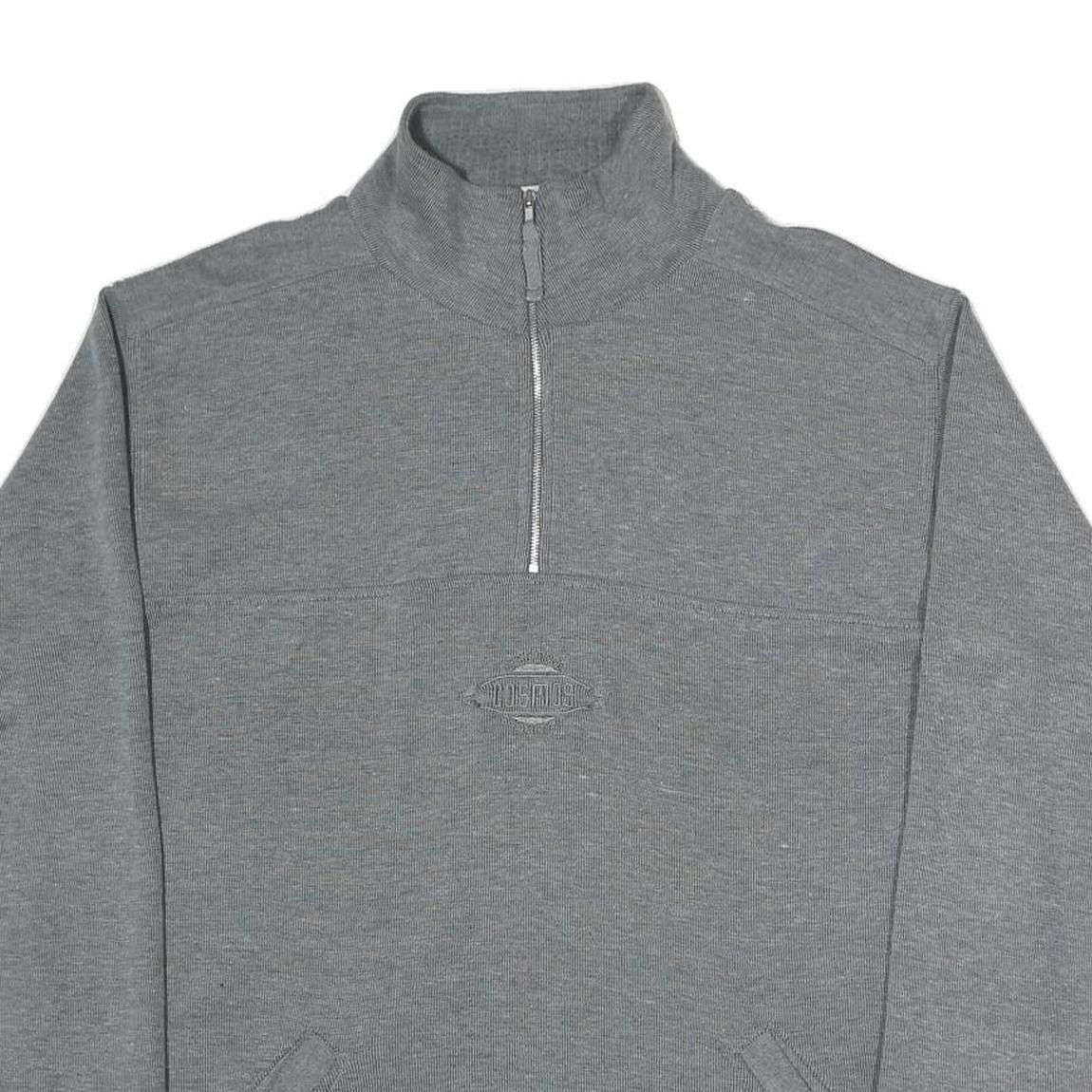 COSMOS JEANS Mens Grey 1/4 Zip Sweatshirt XL Cotton Blend Comfortable Casual