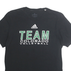 ADIDAS Mens Black Team Colorado Volleyball Graphic T-Shirt L Crew Neck Short