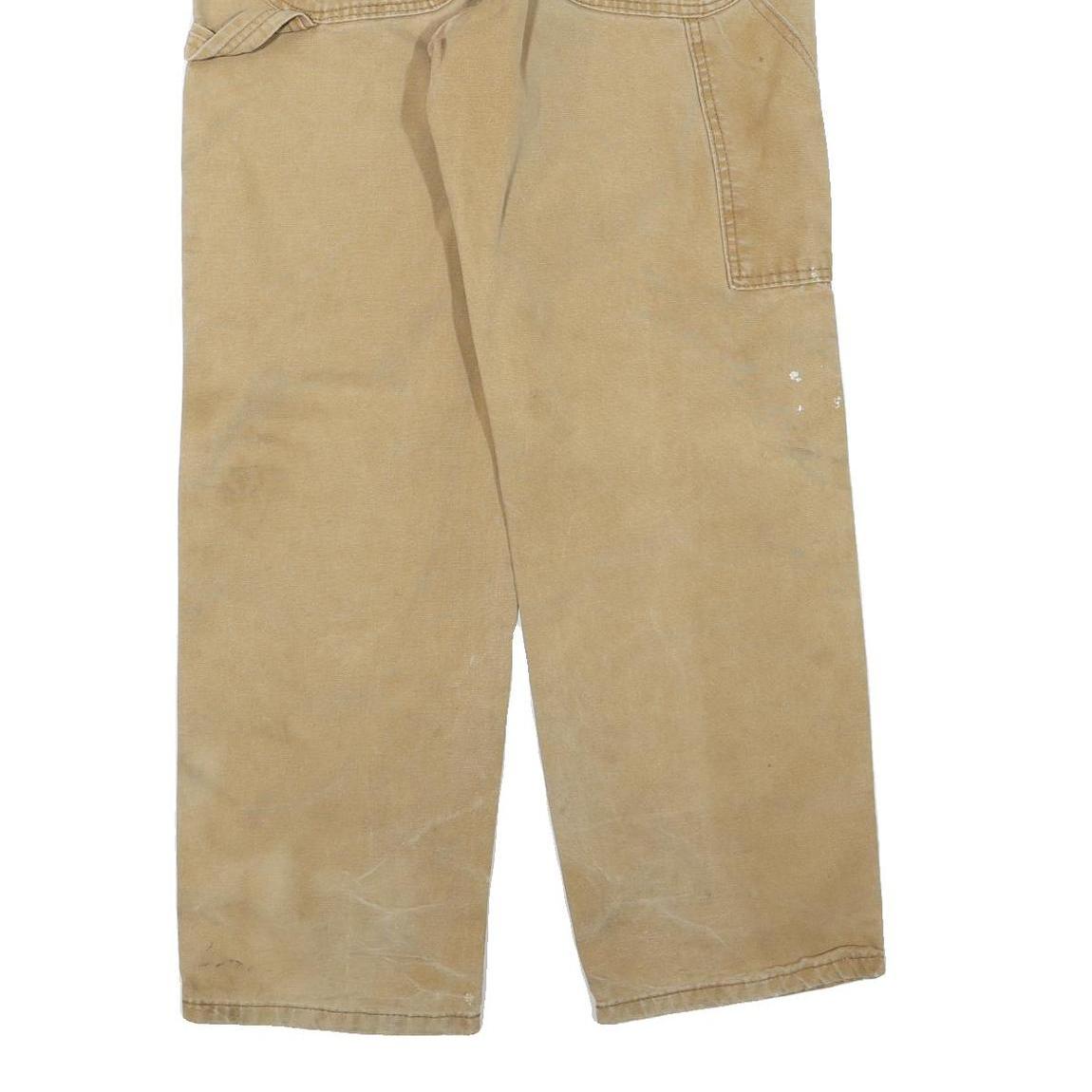 DICKIES Mens Jeans Beige Regular Straight Denim W32 L29 Workwear Cotton Blend