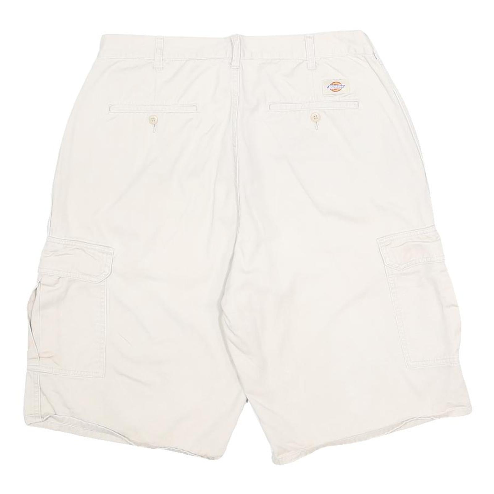 DICKIES Mens Shorts White Casual Cargo Cotton M W34 Workwear Pocket