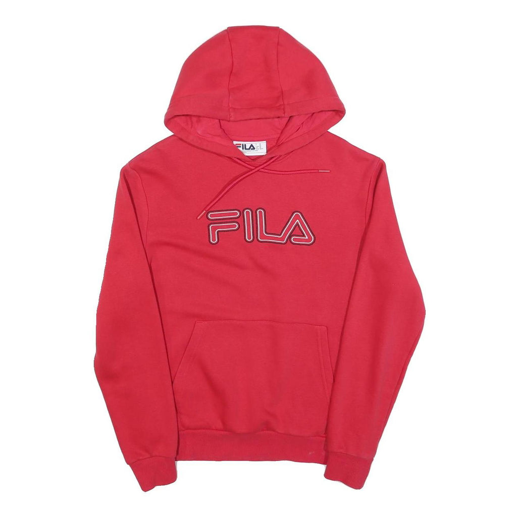 FILA Mens Red Hoodie XS Cotton Blend Pullover Hooded Sweatshirt