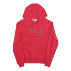FILA Mens Red Hoodie XS Cotton Blend Pullover Hooded Sweatshirt