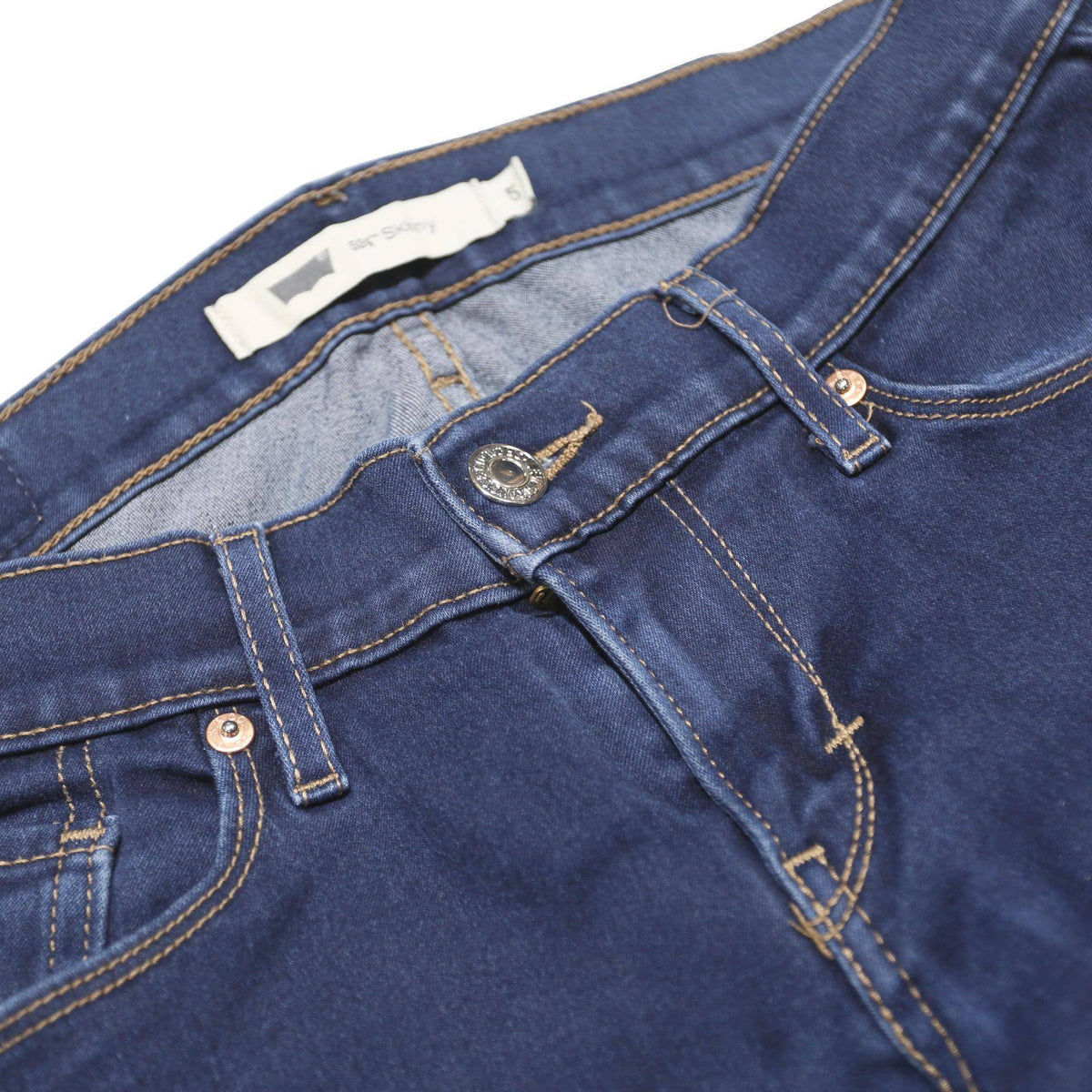 LEVI'S 524 Womens Jeans Blue Slim Skinny Denim W27 L32 Stretch Zip