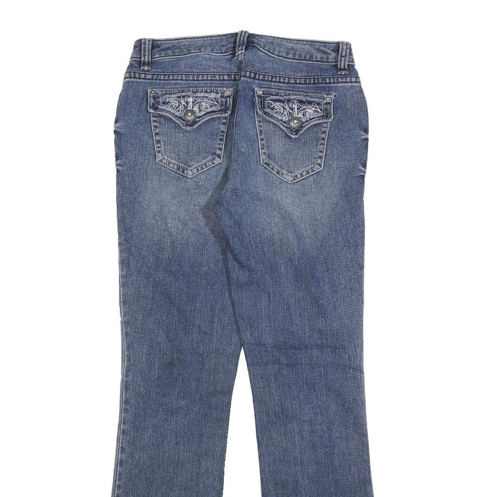 APT 9 Womens Blue Regular Boot Leg Denim Medium W28 L32 Embroidered Pockets