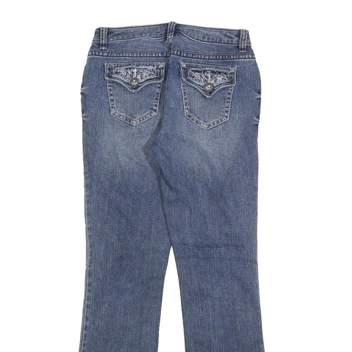 APT 9 Womens Blue Regular Boot Leg Denim Medium W28 L32 Embroidered Pockets