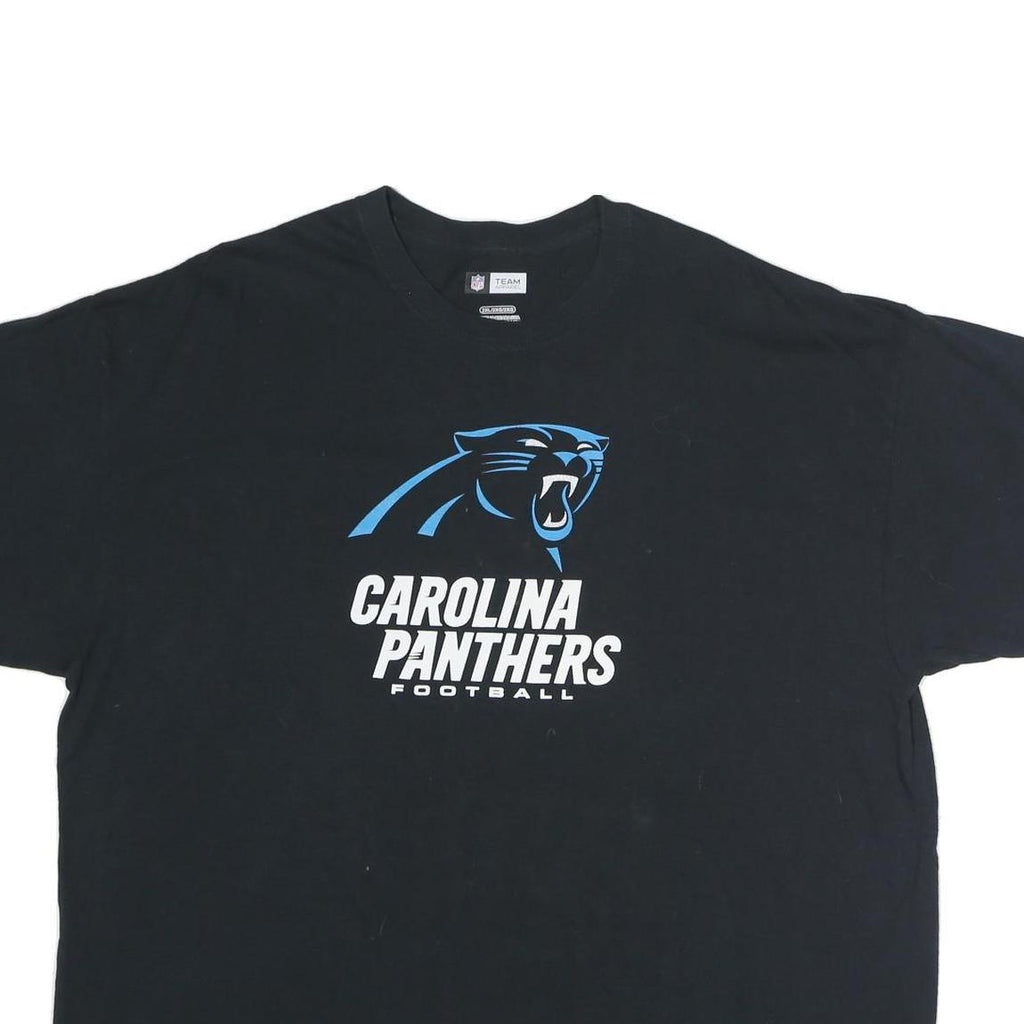 NFL Mens Black Carolina Panthers Football Graphic T-Shirt 2XL Crew Neck Short