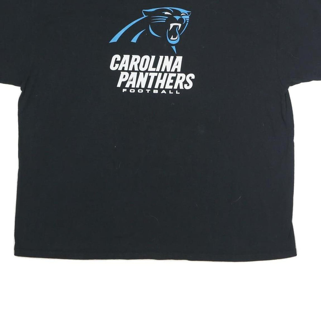 NFL Mens Black Carolina Panthers Football Graphic T-Shirt 2XL Crew Neck Short