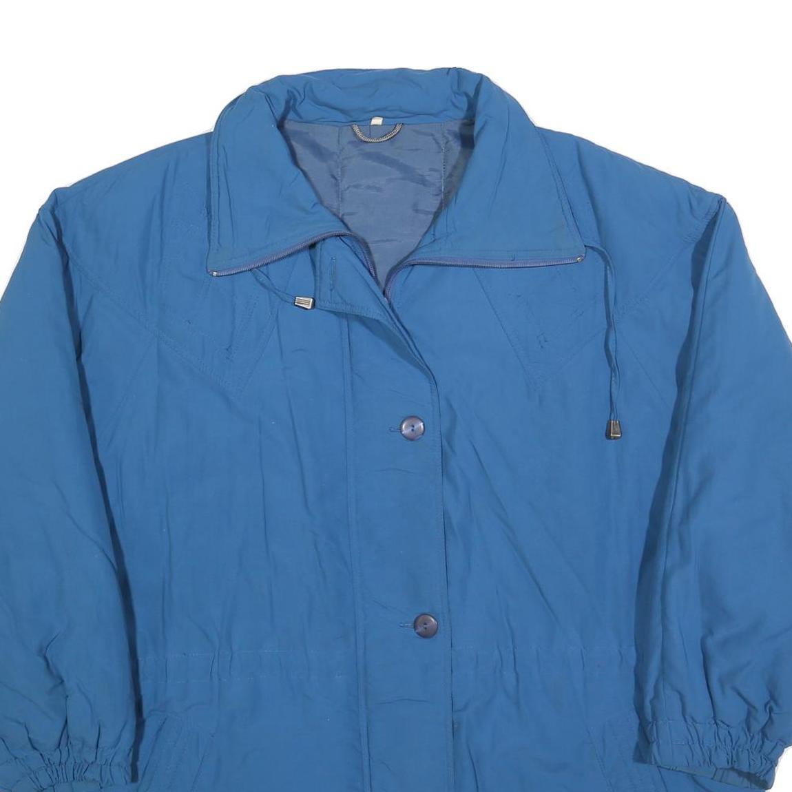 Womens Blue Polyester Blend Casual Zip Jacket XL Plain Lightweight Outerwear