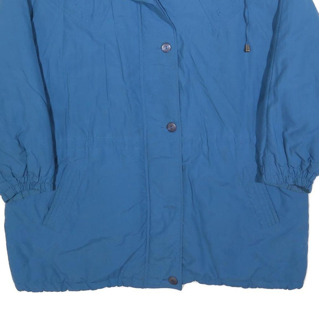 Womens Blue Polyester Blend Casual Zip Jacket XL Plain Lightweight Outerwear